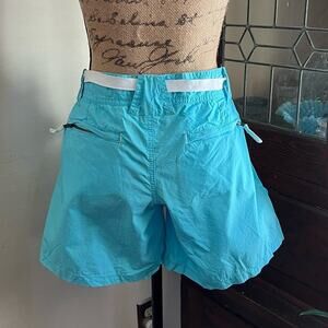 90s/Y2K Vintage Steve & Barry Turquoise Micro Shorts Size 8 Midrise Belted Boho